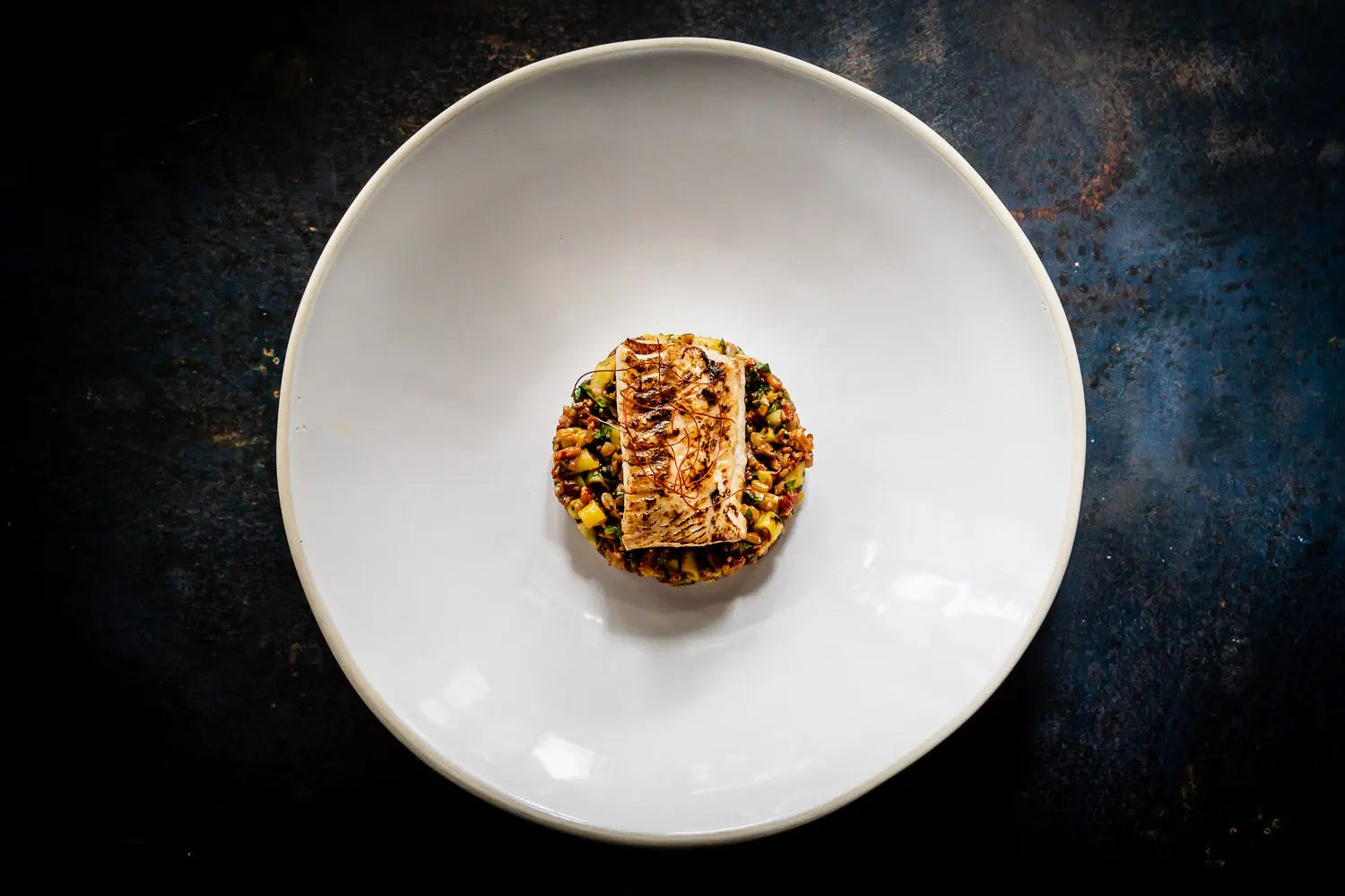 GLAZED BLACK COD WITH RED RICE & HARISSA - FINE & WILD