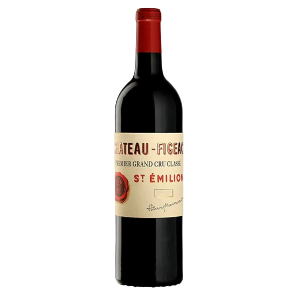 Château Figeac 2015 Saint-Émilion Premier Grand Cru Classé A red wine bottle with vintage label, available at FINE & WILD UK. Aged Bordeaux wine with exceptional finesse.