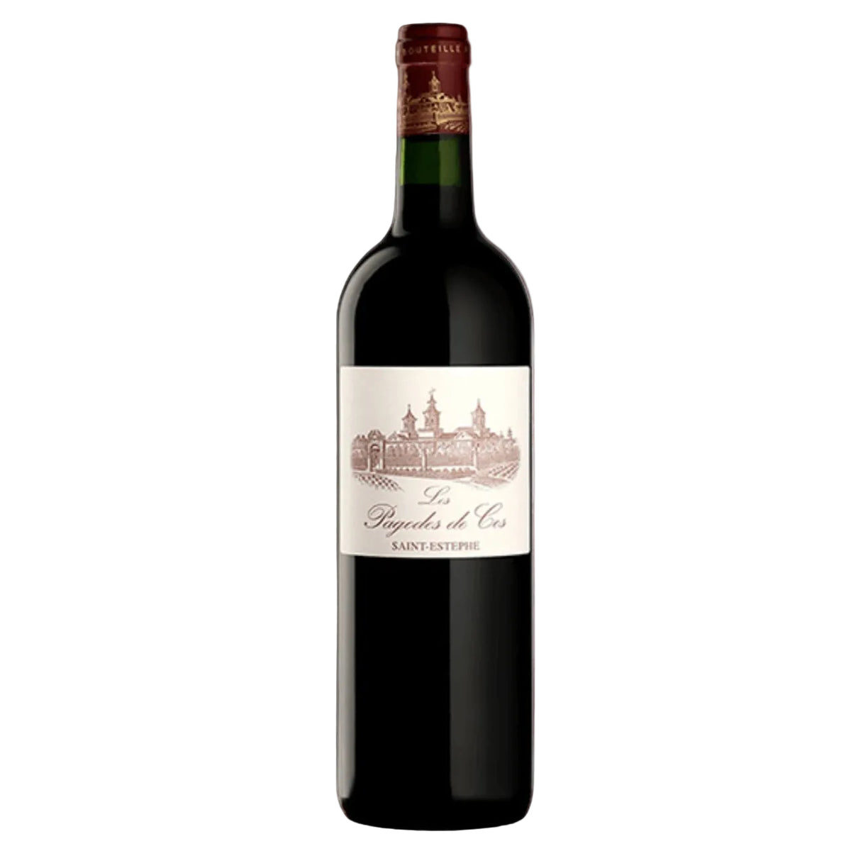 Les Pagodes De Cos 2010 Saint-Estèphe red wine bottle with château label design. Premium second wine from Château Cos d'Estournel, available in UK.