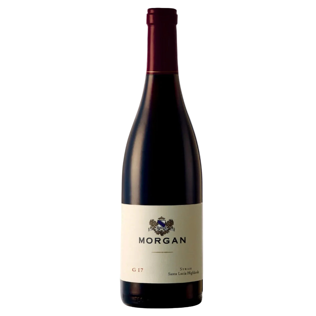 Morgan G17 Syrah 2019 premium California red wine bottle with elegant label, available at FINE & WILD UK. Ideal for pairing with fine meats.
