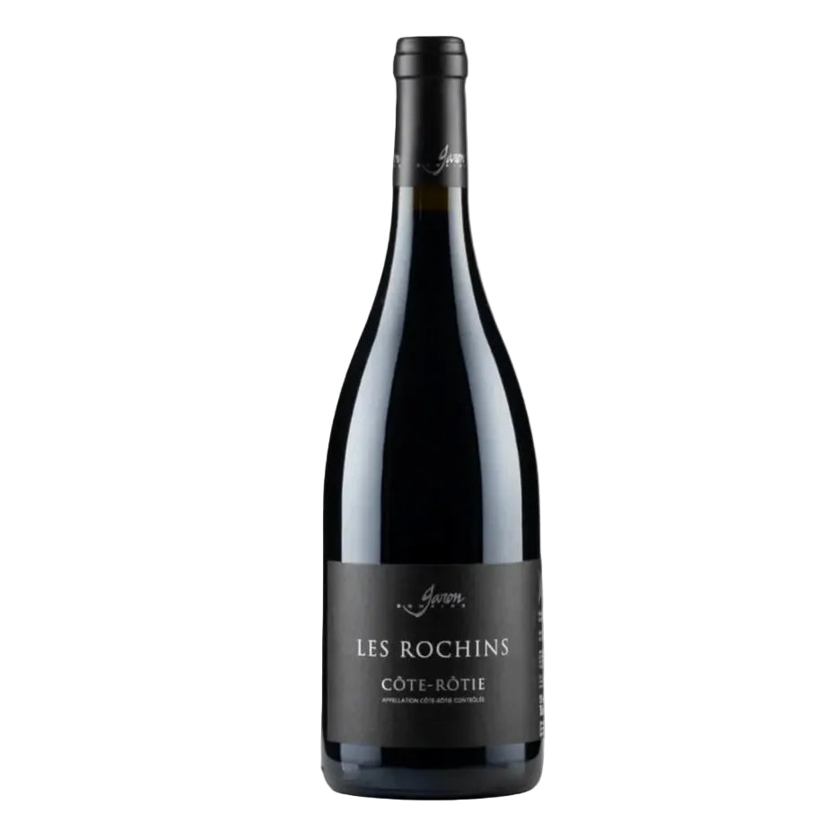 Domaine Garon Les Rochins Côte-Rôtie 2015 red wine bottle with black label, premium Rhône Syrah available at FINE & WILD UK