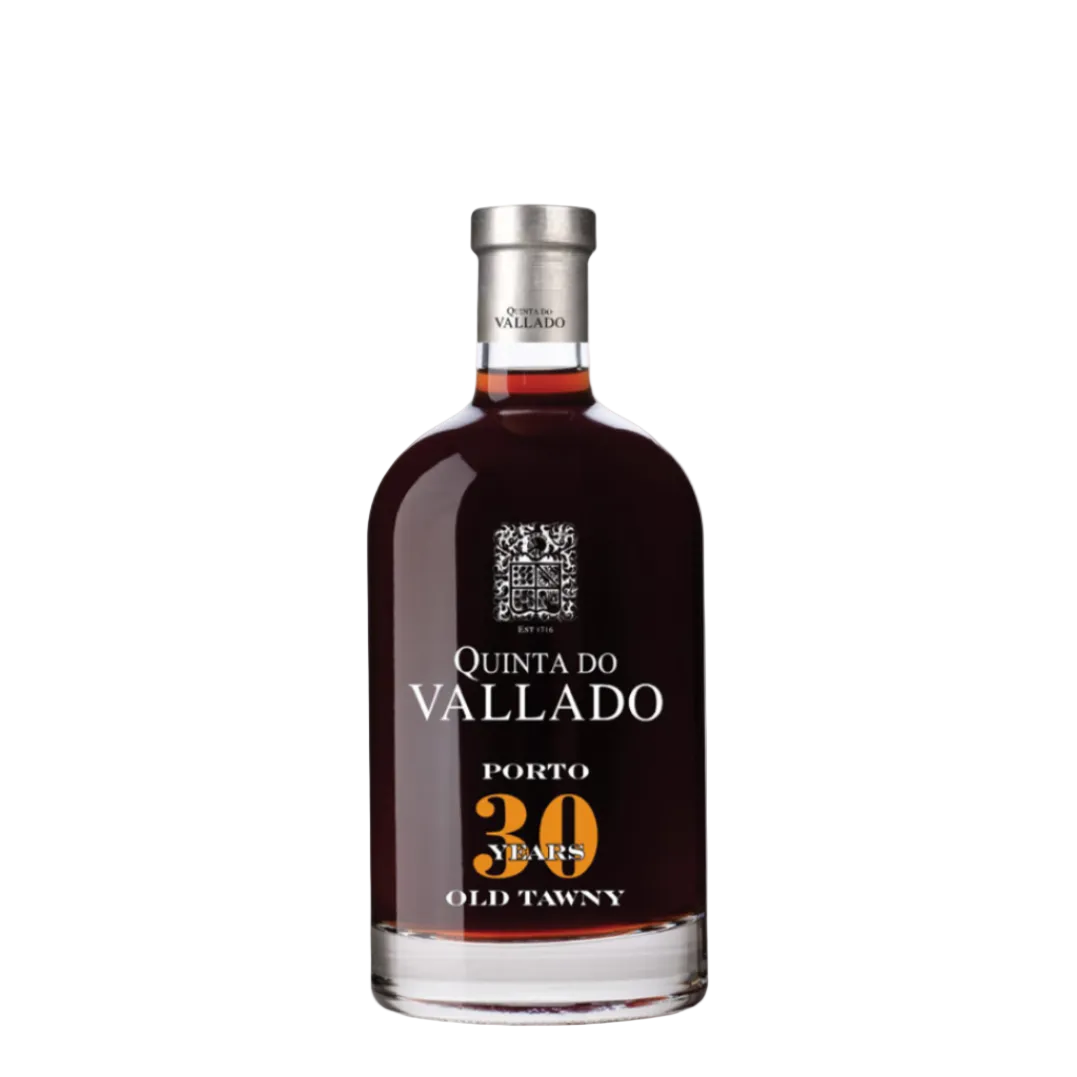 Vallado 30 Year Tawny Port 50cl bottle with silver cap and elegant label, premium fortified wine from Douro. Aged Port with rich dried fruit notes.