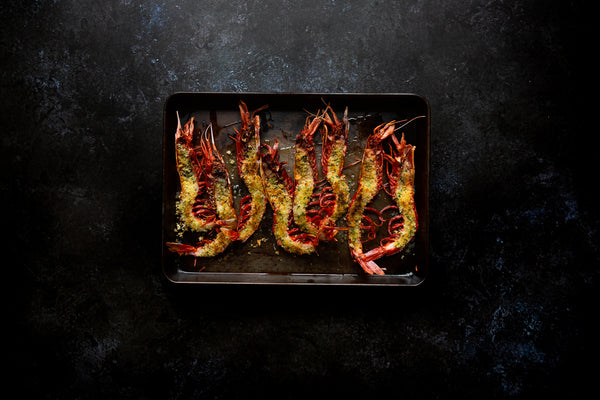 GRILLED HERB CRUSTED CARABINEROS