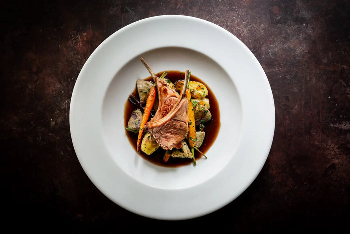 Roast Rack of Lamb with Spring Vegetables