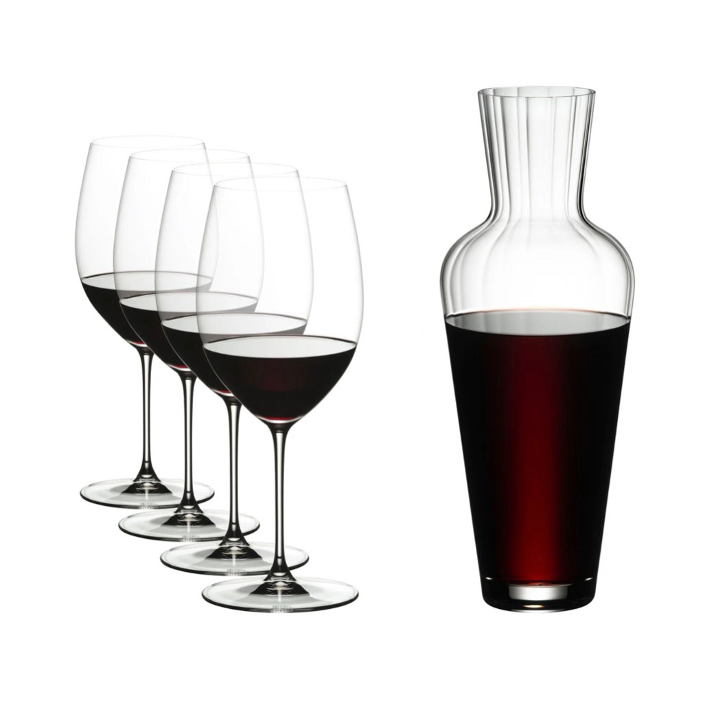RIEDEL Veritas Cabernet / Merlot  4 Glass &  Decanter Set