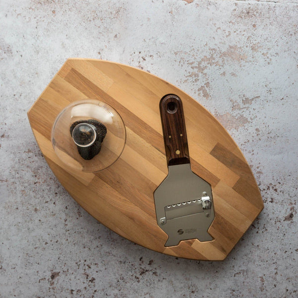 Luxury Truffle Presentaion Board With Slicer & Glass Dome
